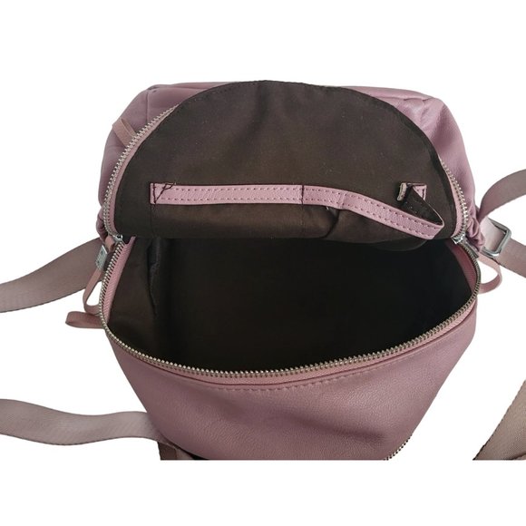 VASCHY Faux Leather Mini Backpack, Lots of Pockets- Pink - Picture 9 of 13